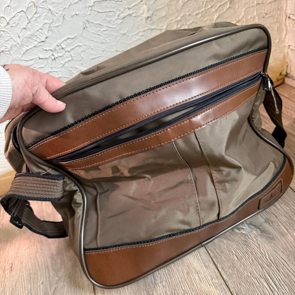 Olive and Brown Men's Messenger Bag - Picture 10 of 11
